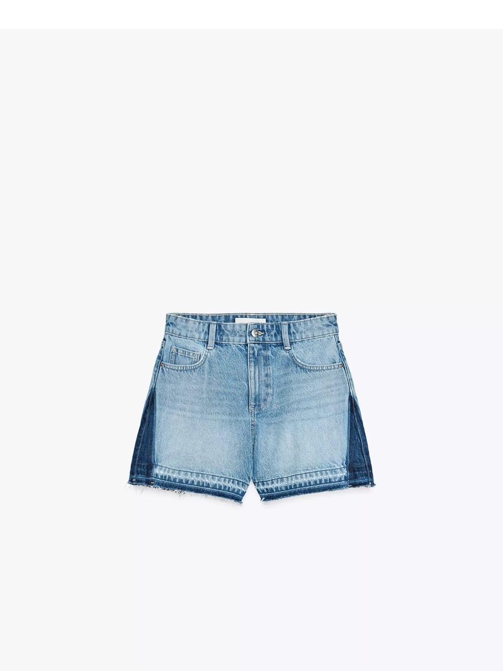 Zara Two-Tone Light and Dark Blue Denim Shorts